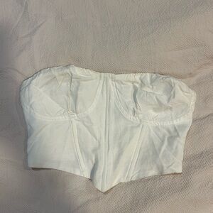 Cotton Candy White Strapless Bandeau Bustier